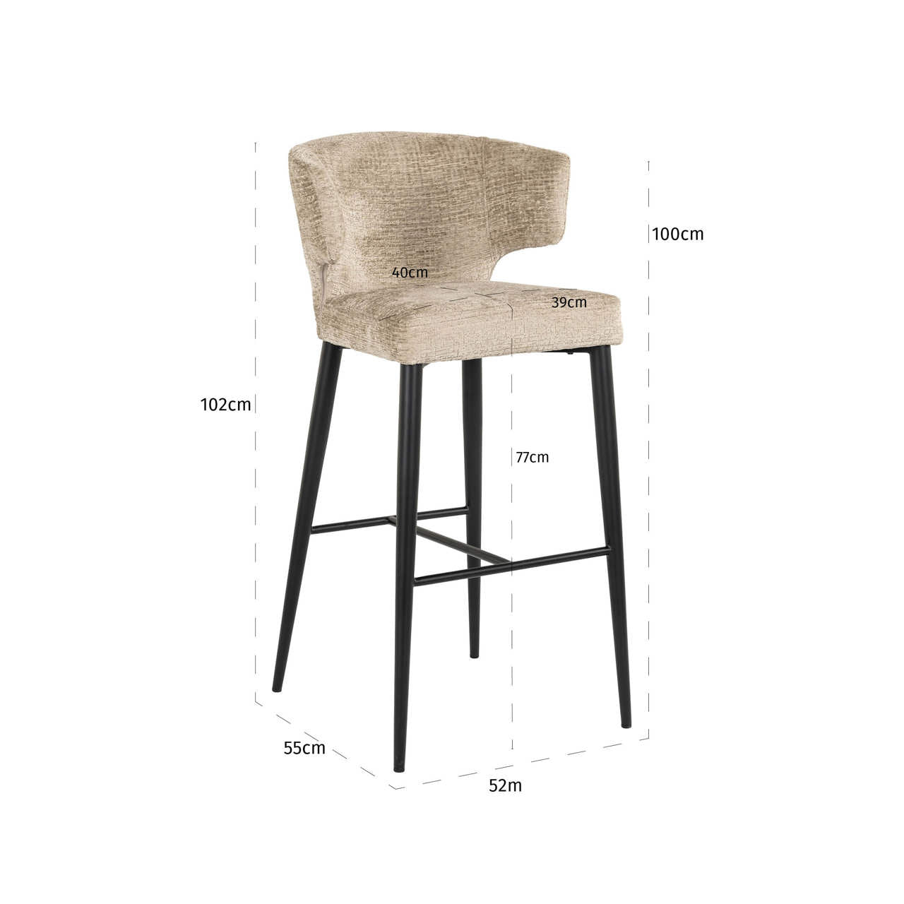 Bar stool Taylor desert fusion fire retardant