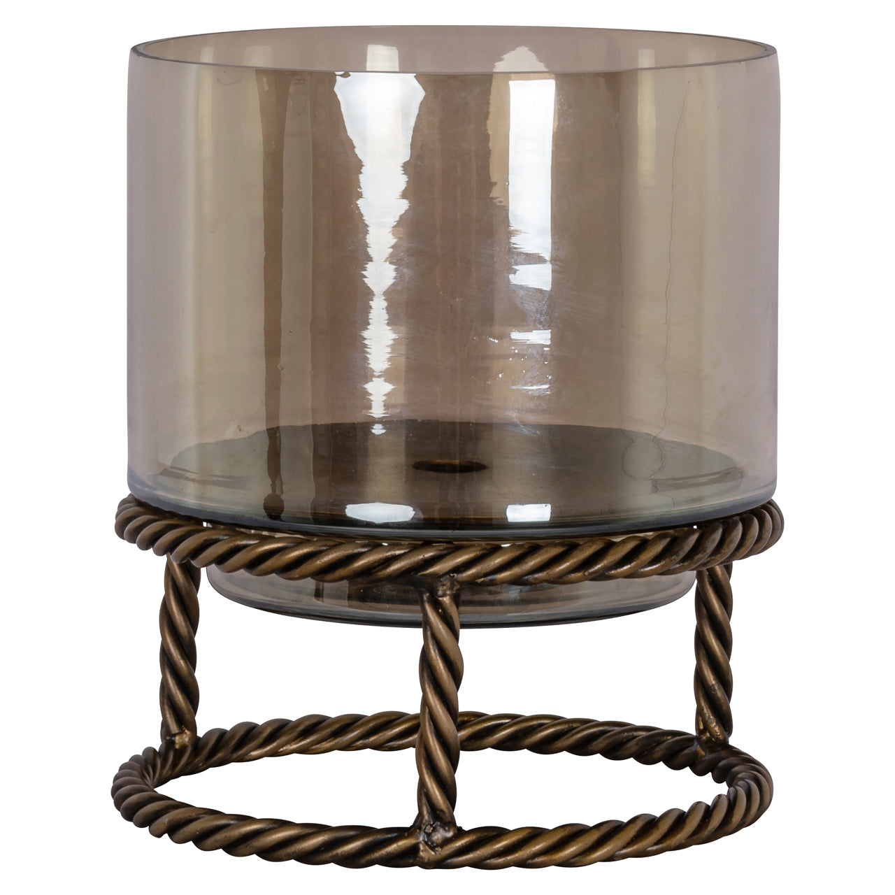 Hurricane light Ropia brass antique small