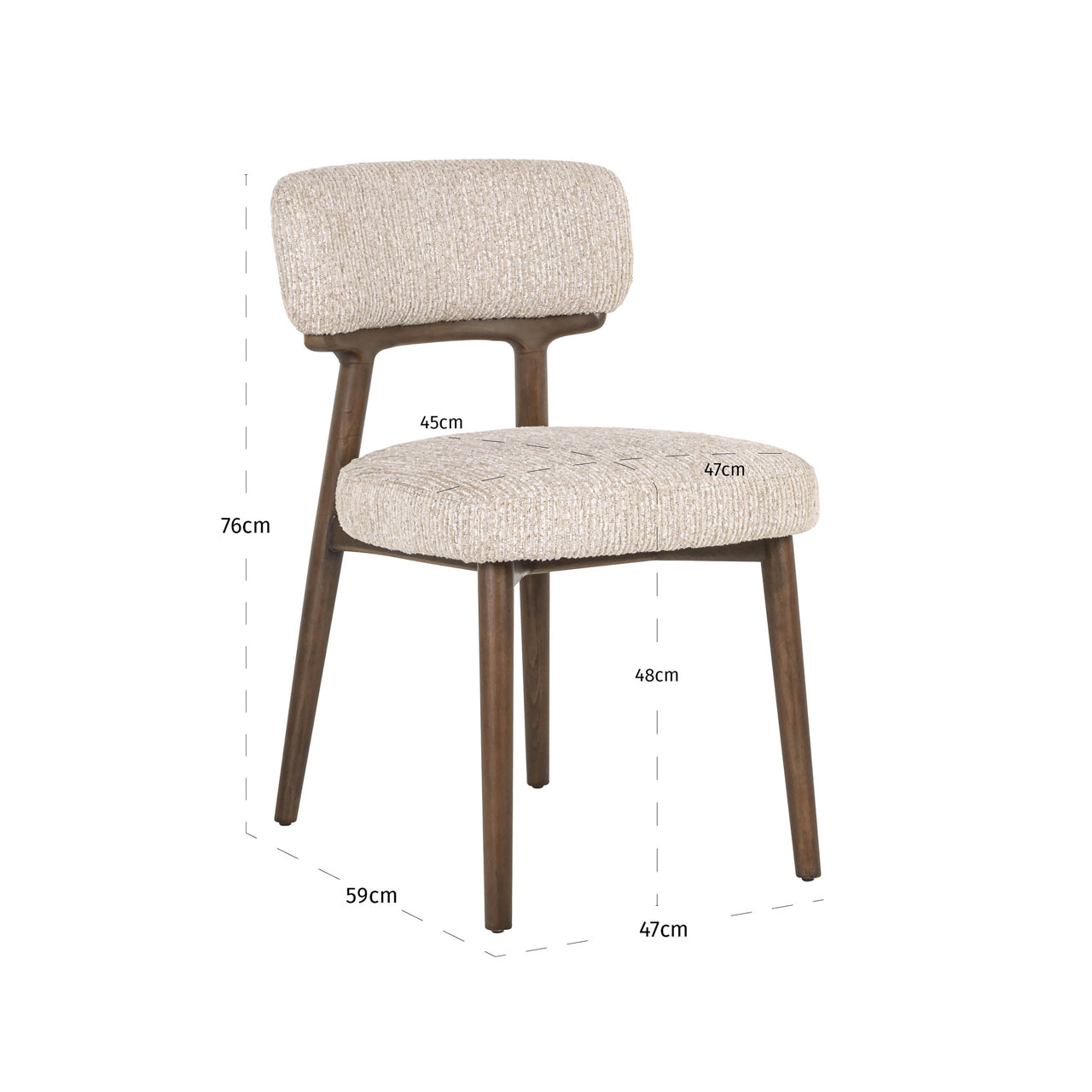 Dining chair Basker natural linear (Set of 2)