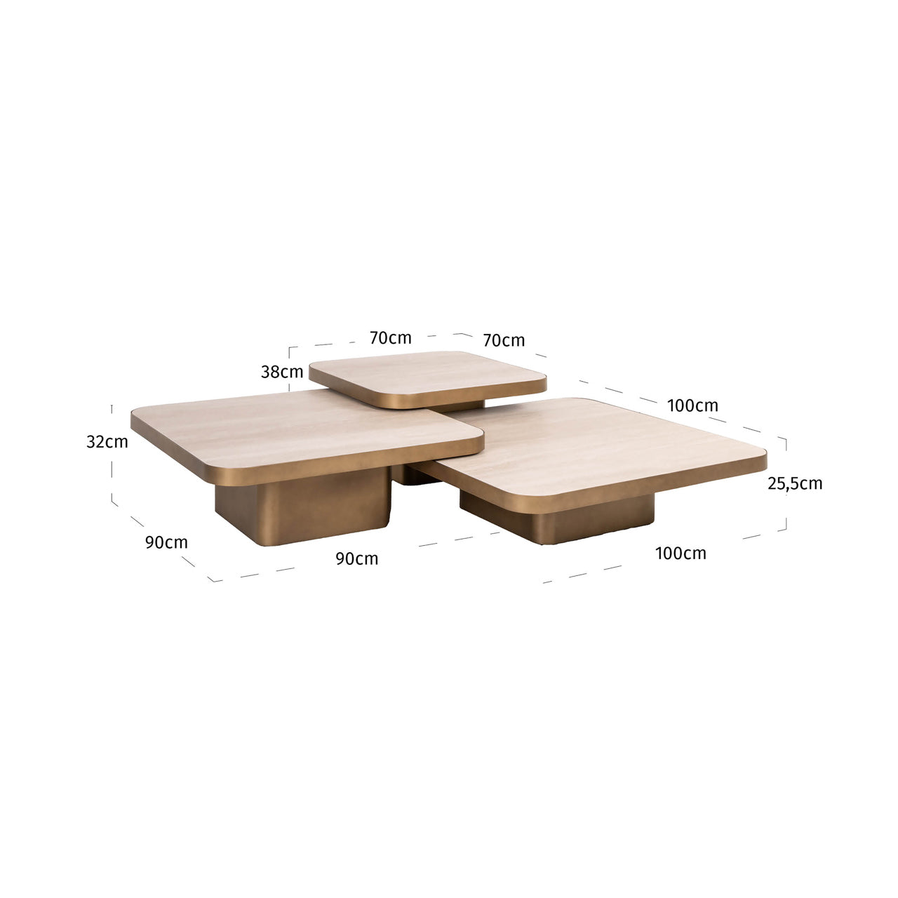 Coffee table Cumulus beige (Set of 3)