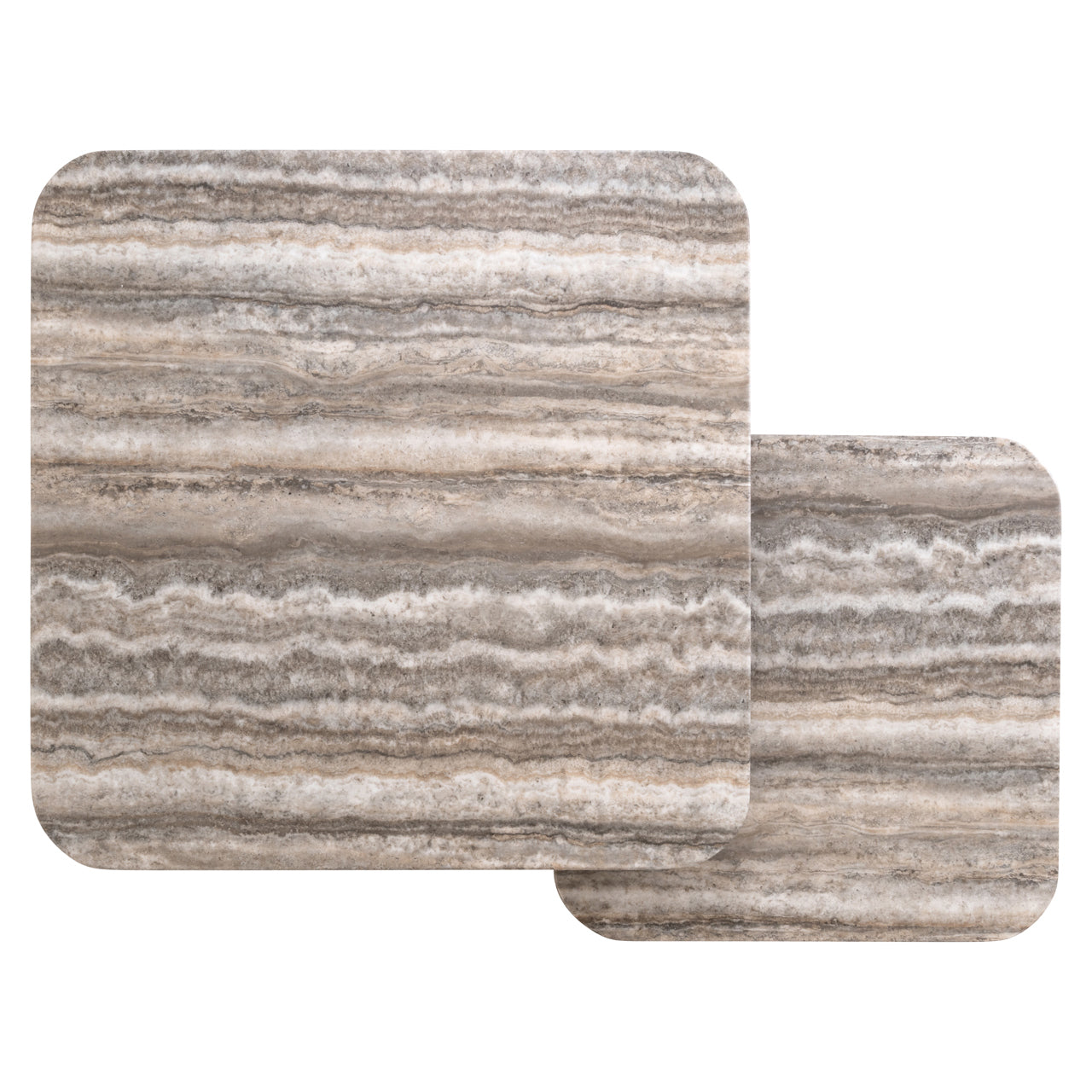 Coffee table Denizly grey faux travertine (Set of 2)