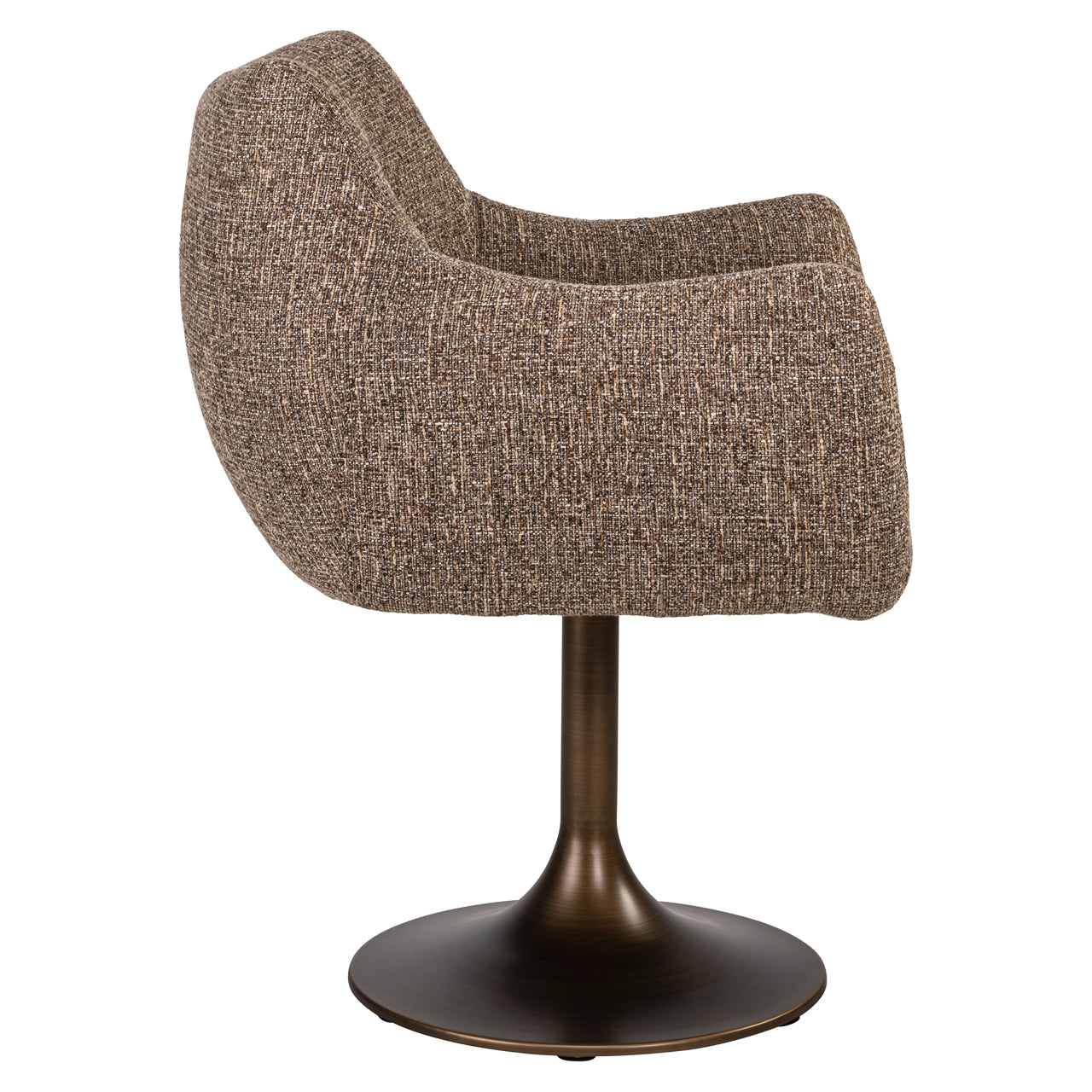 Dining chair Aldo brown tweed swivel