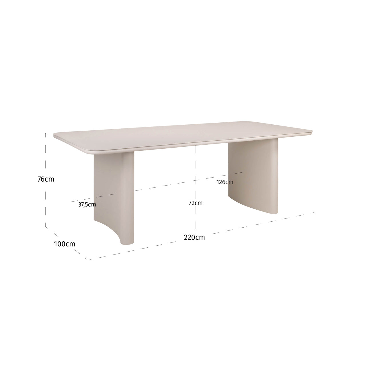 Outdoor dining table Senza light beige 220
