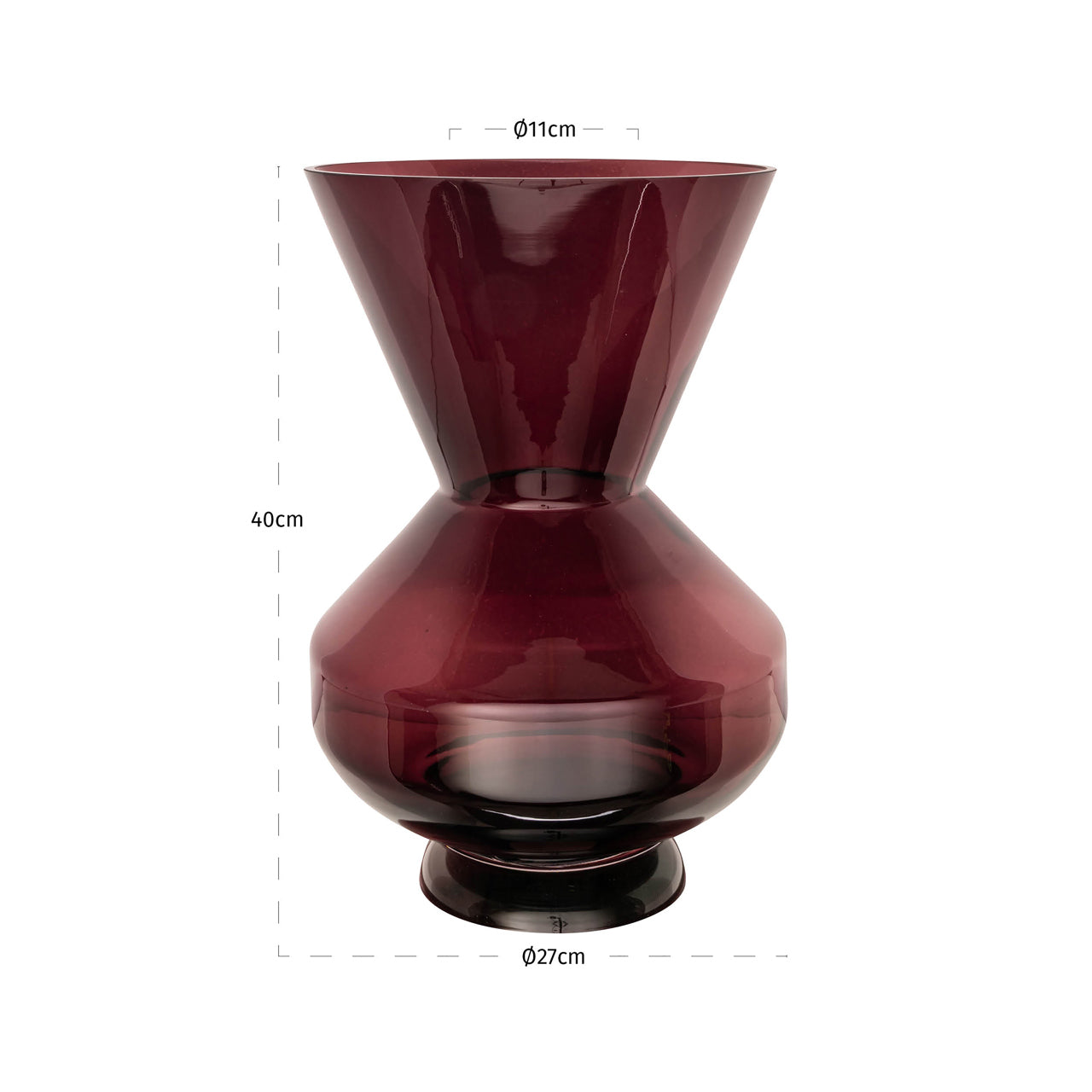 Vase Veya burgundy