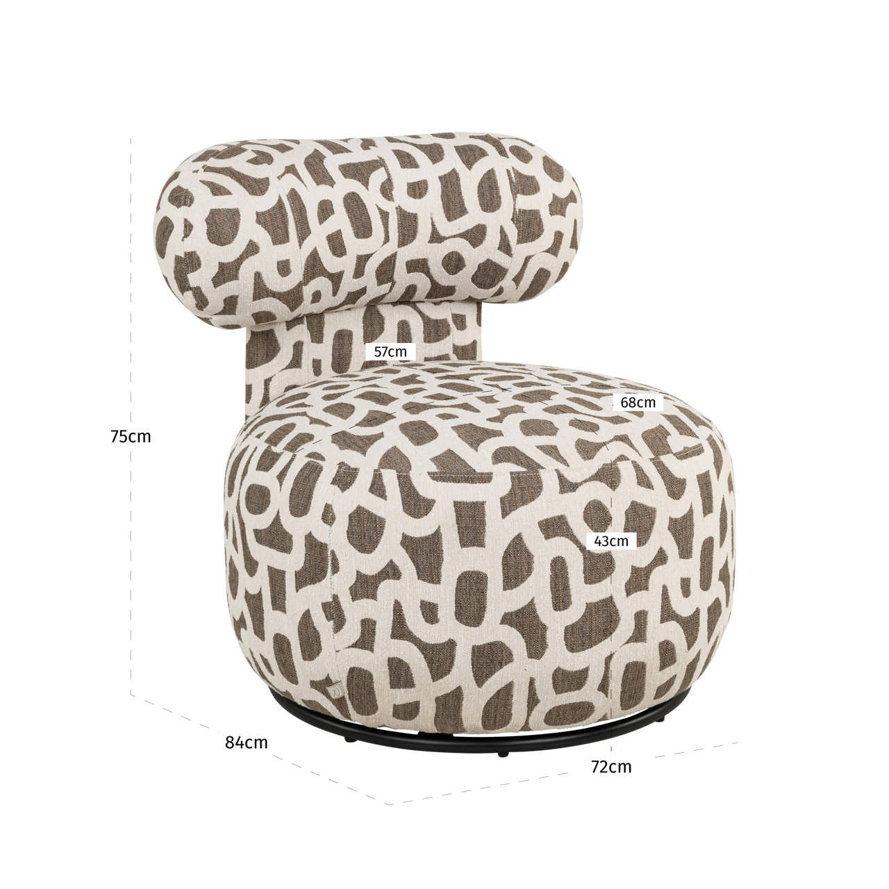 Lounge chair Kaya weave brown