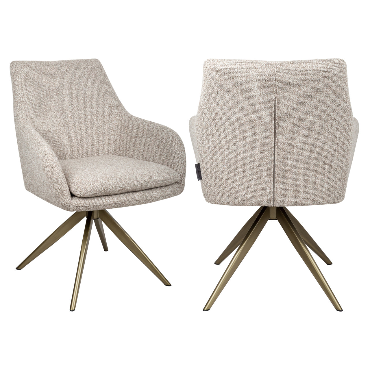 Dining chair Lisonne cayenne brown swivel fire retardant