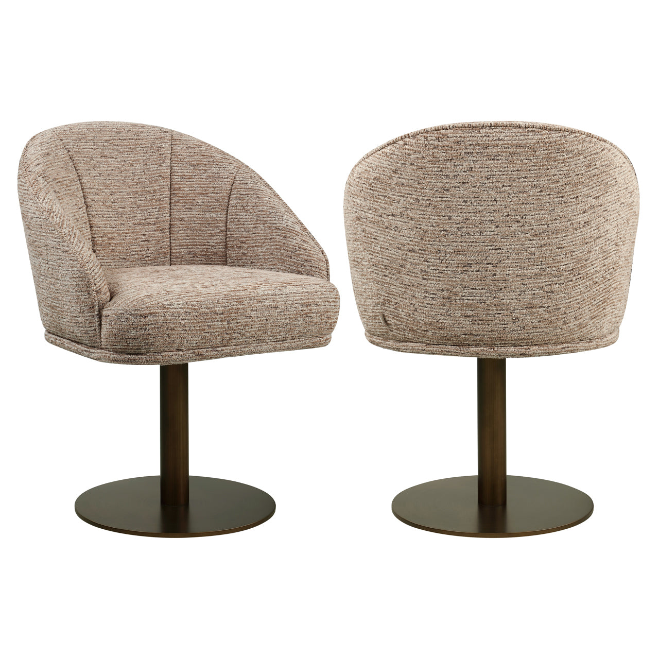 Dining chair Beverly mocca linear swivel