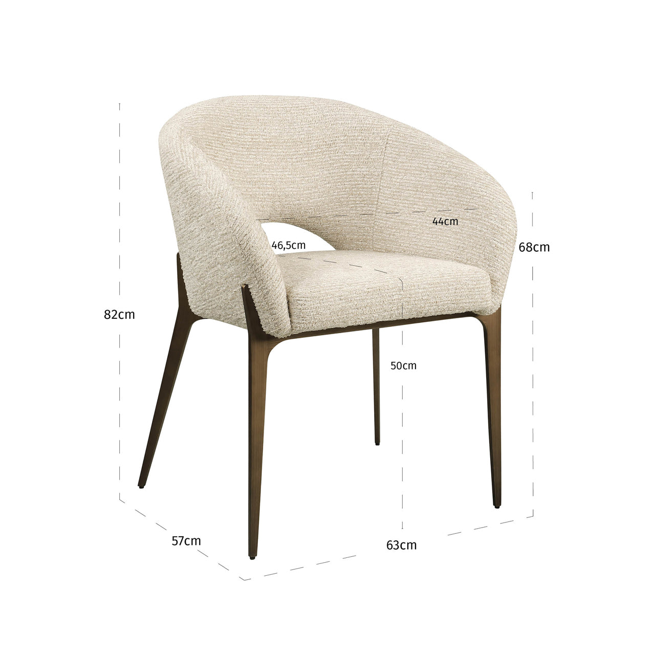 Dining chair Kenzi natural linear fire retardant