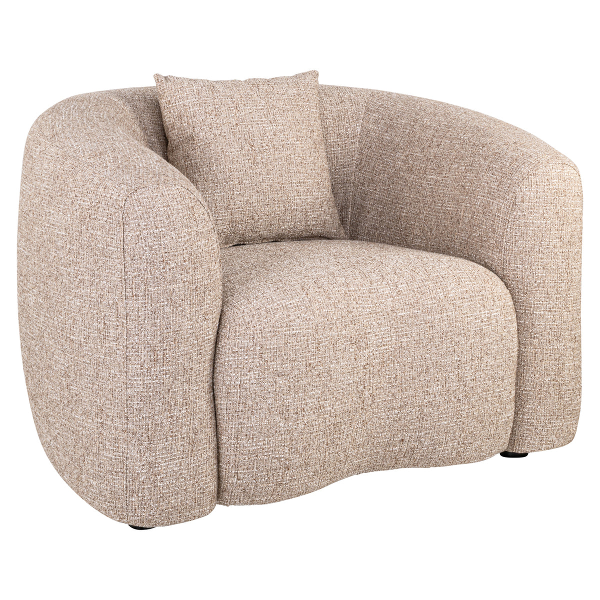 Lounge chair Luxandra sand tweed fire retardant