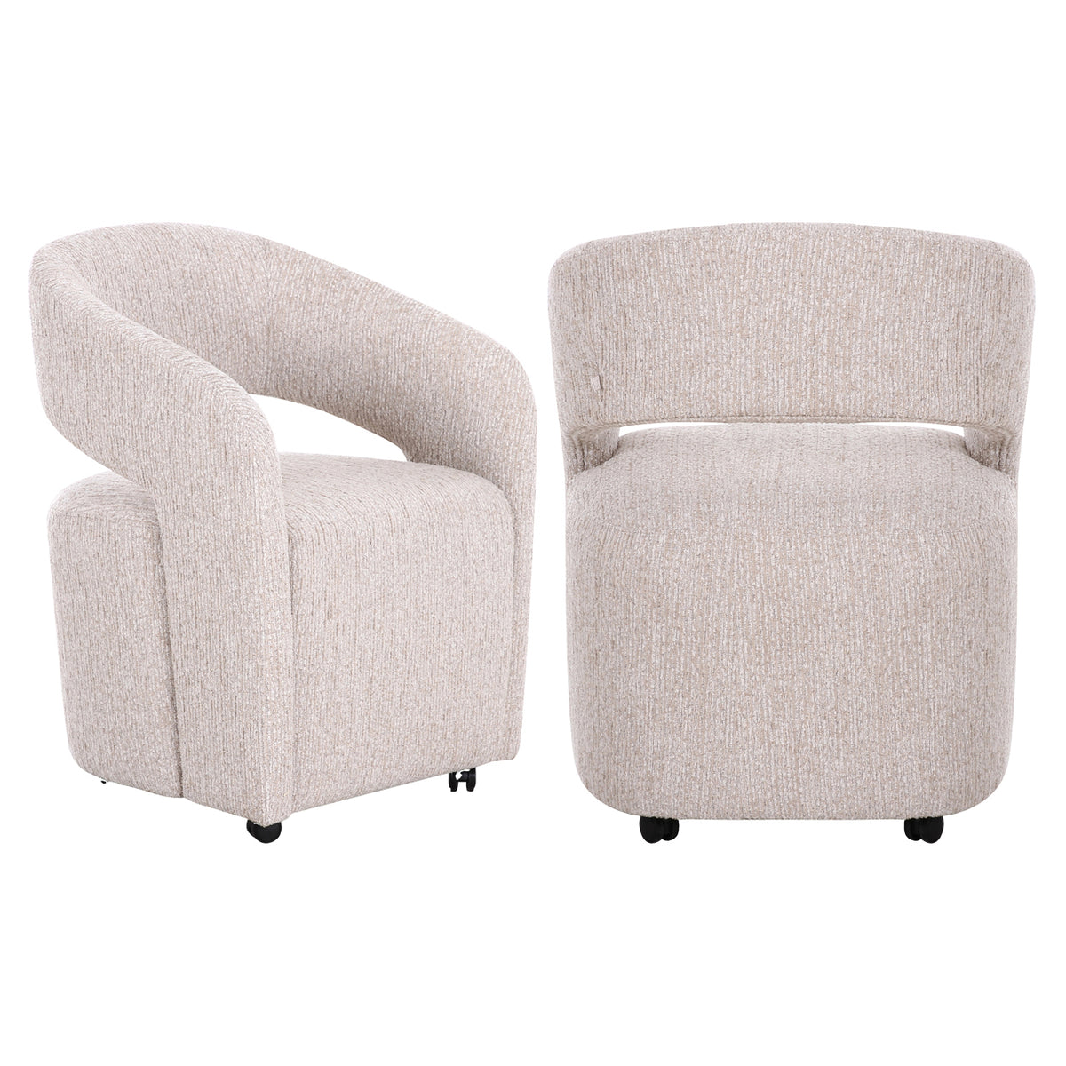 Dining chair Vixen natural linear with wheels