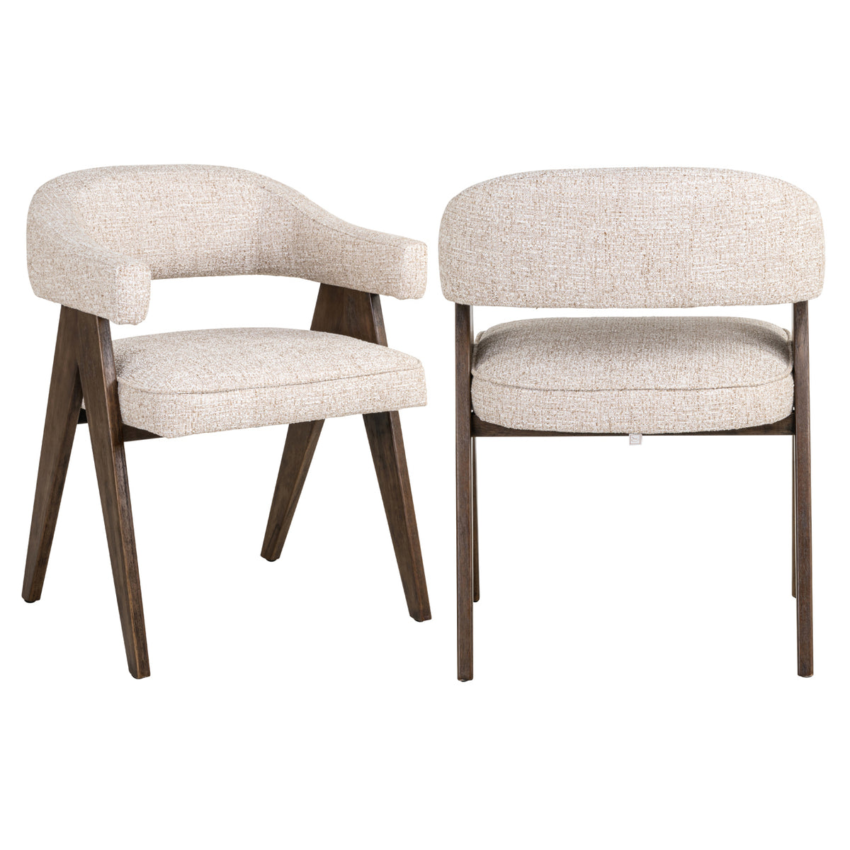 Dining chair Mori cream tweed fire retardant