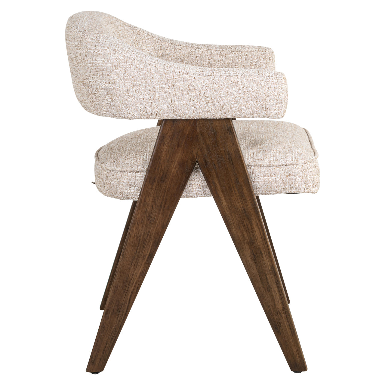Dining chair Mori cream tweed fire retardant