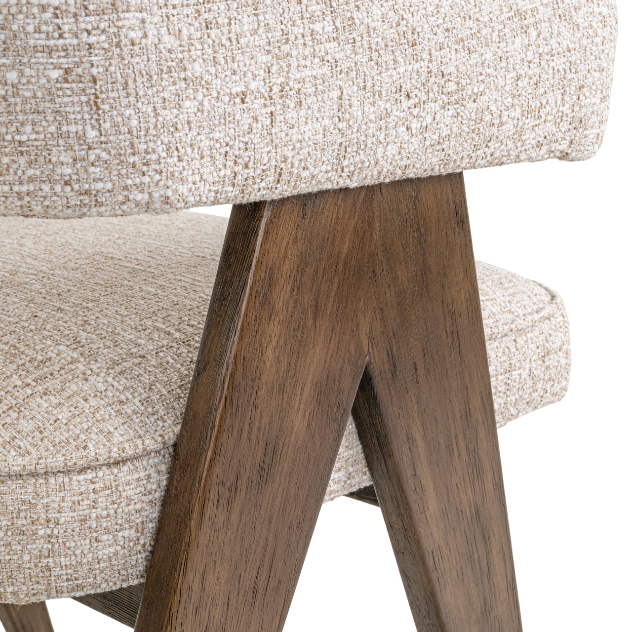Dining chair Mori cream tweed fire retardant