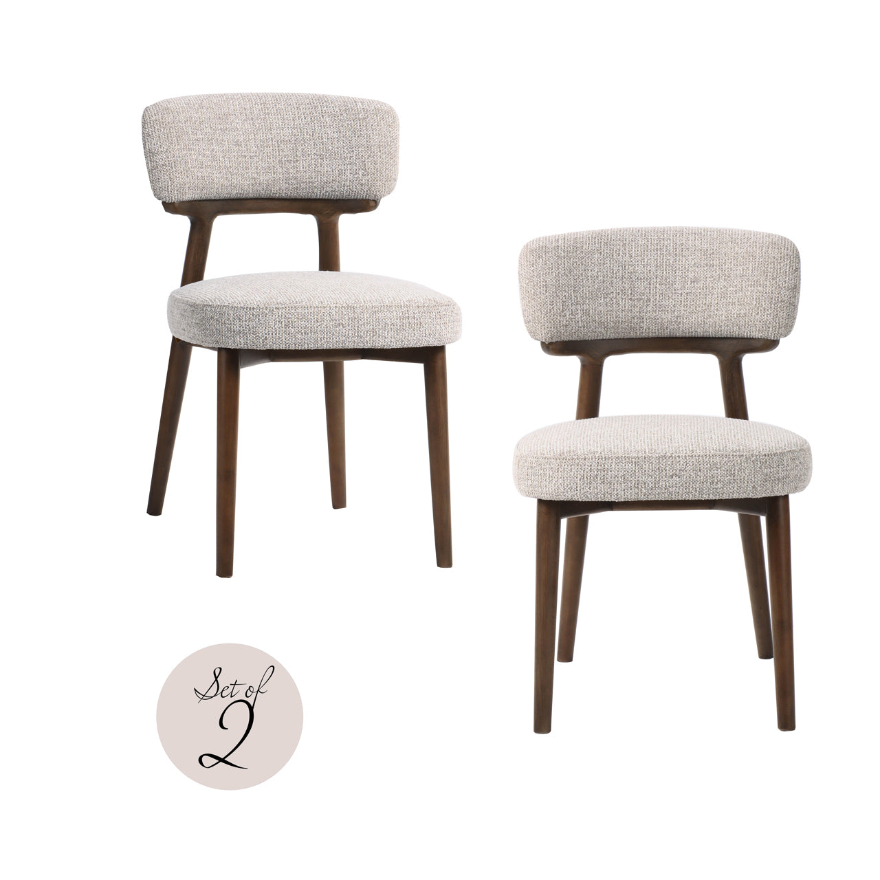 Dining chair Basker natural fancy fire retardant (Set of 2)