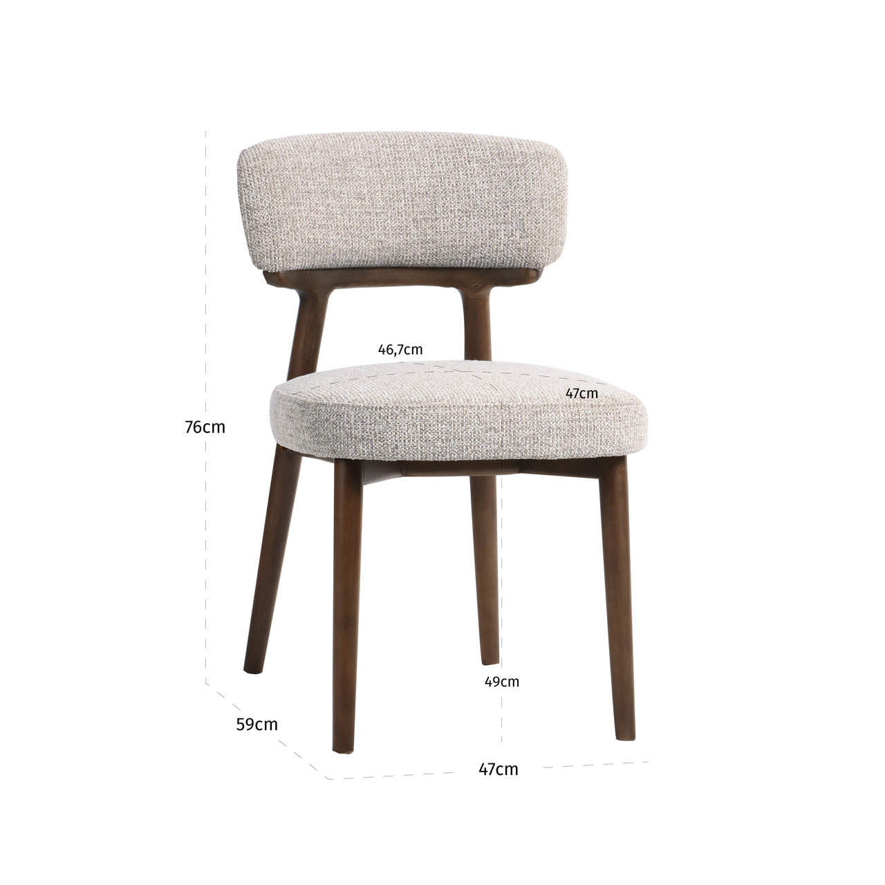 Dining chair Basker natural fancy fire retardant (Set of 2)