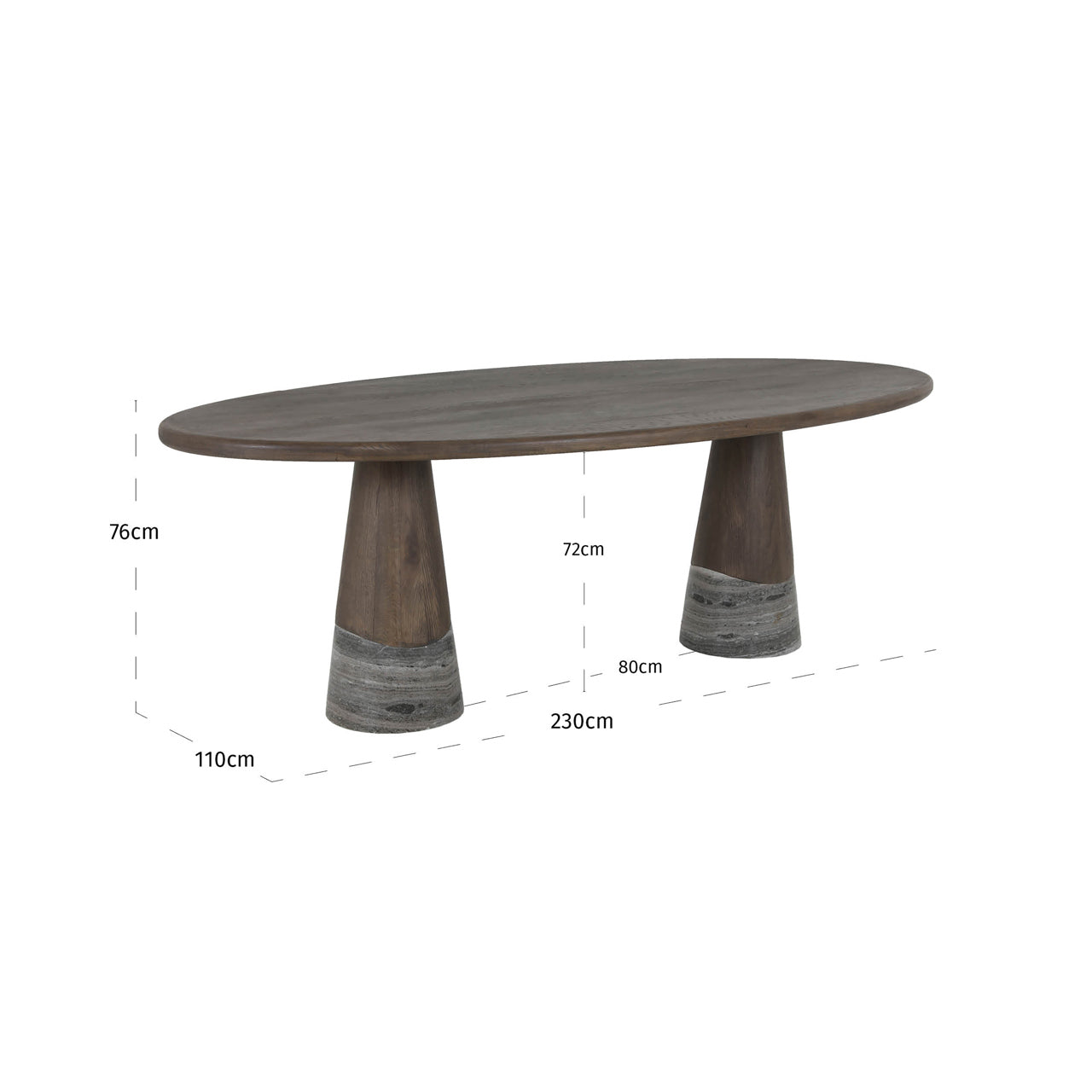 Dining table Harper Smoked charchoal