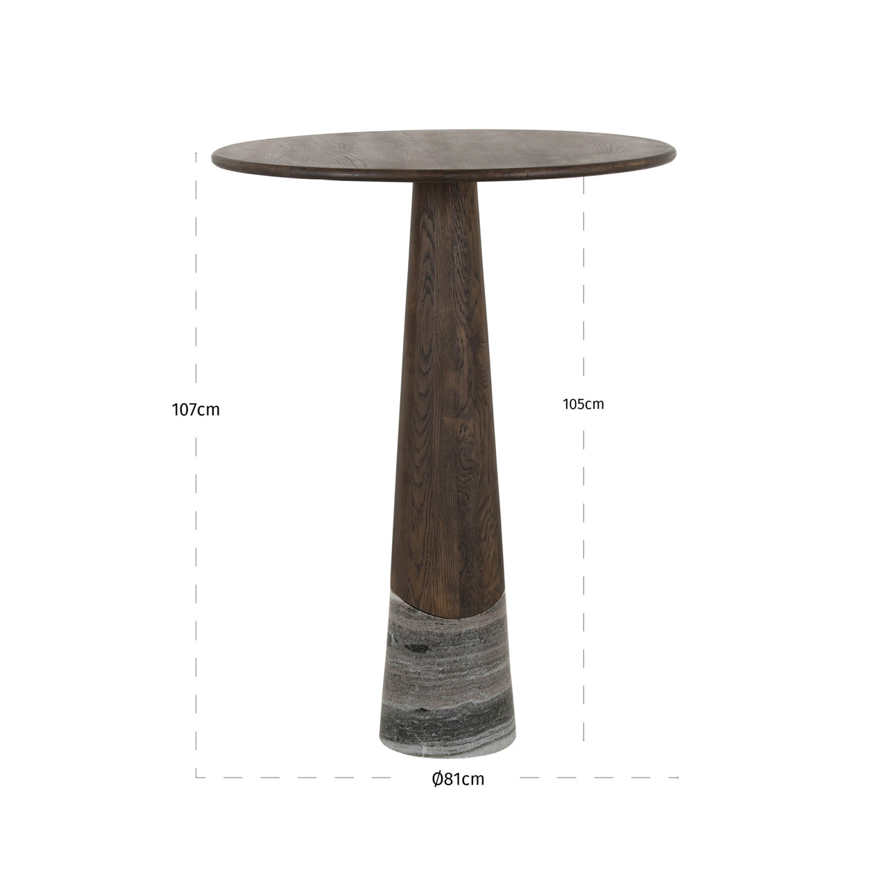 Bar table Harper Smoked charchoal