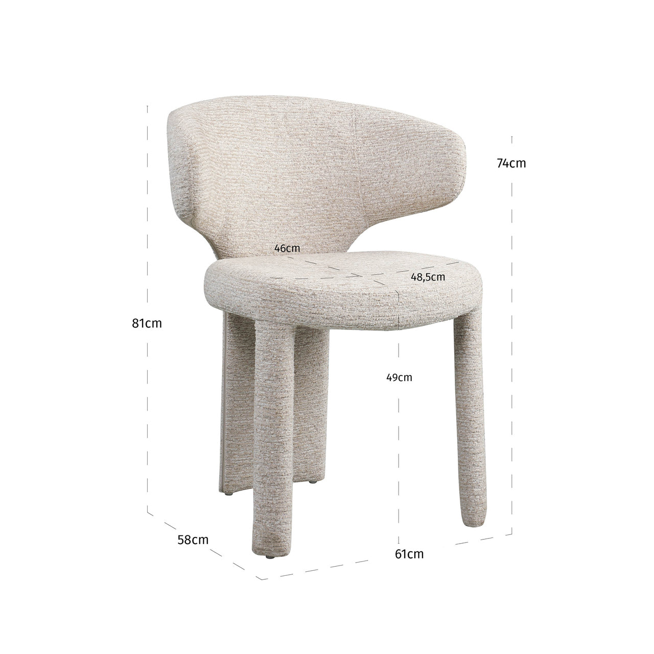 Dining chair Viola natural linear