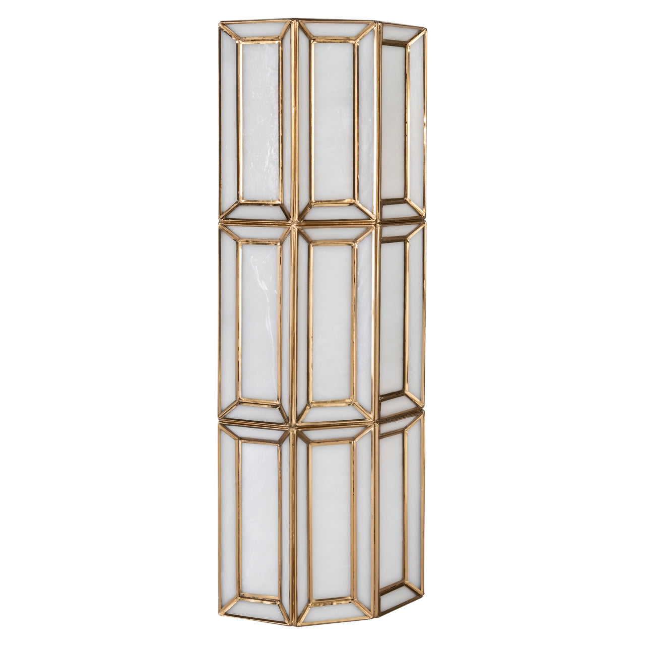 Wall lamp Opal brass antique
