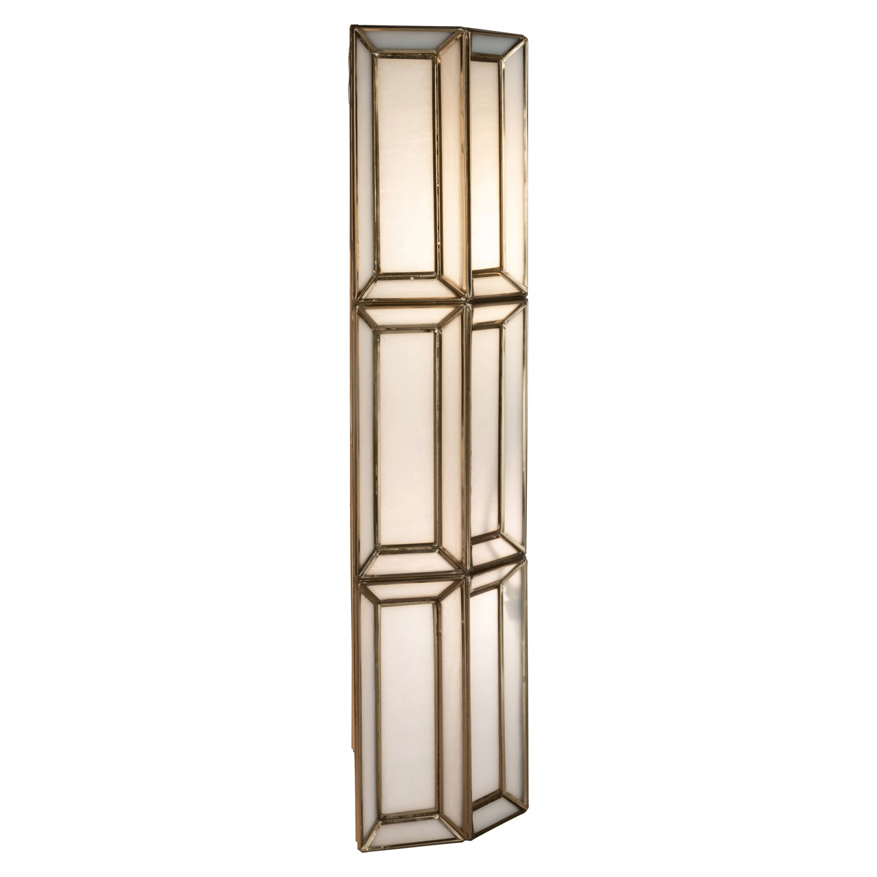 Wall lamp Opal brass antique