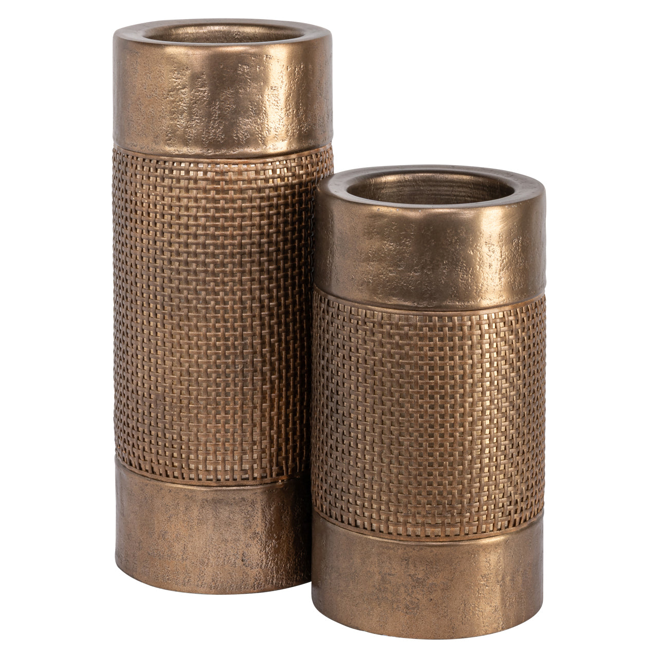 Candle holder Aya brushed gold small