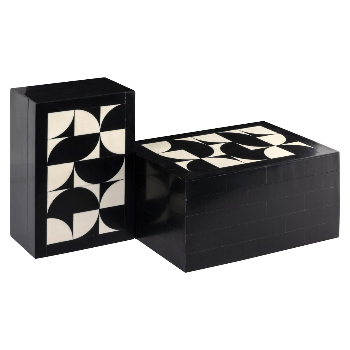 Storage box Rae black/white (Set of 2)