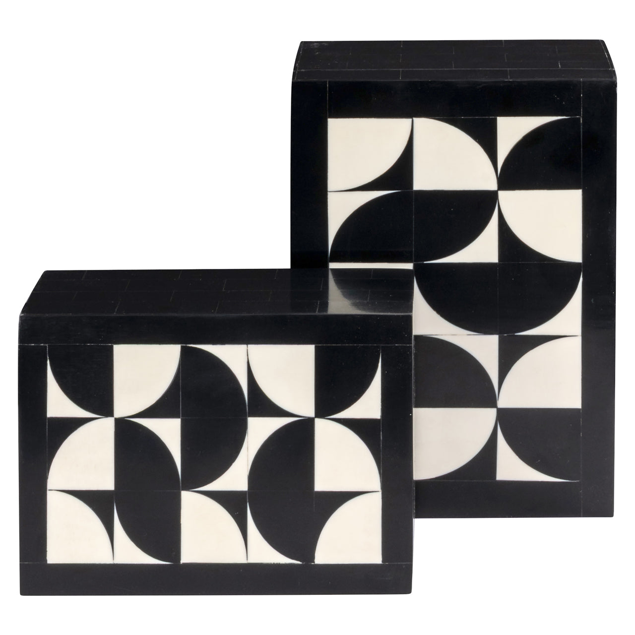 Storage box Rae black/white (Set of 2)