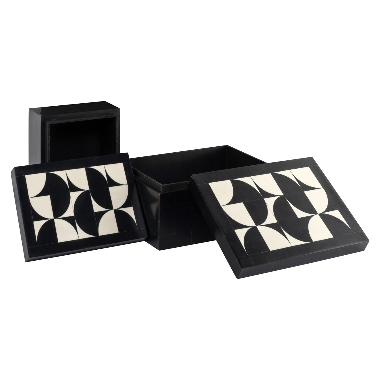 Storage box Rae black/white (Set of 2)