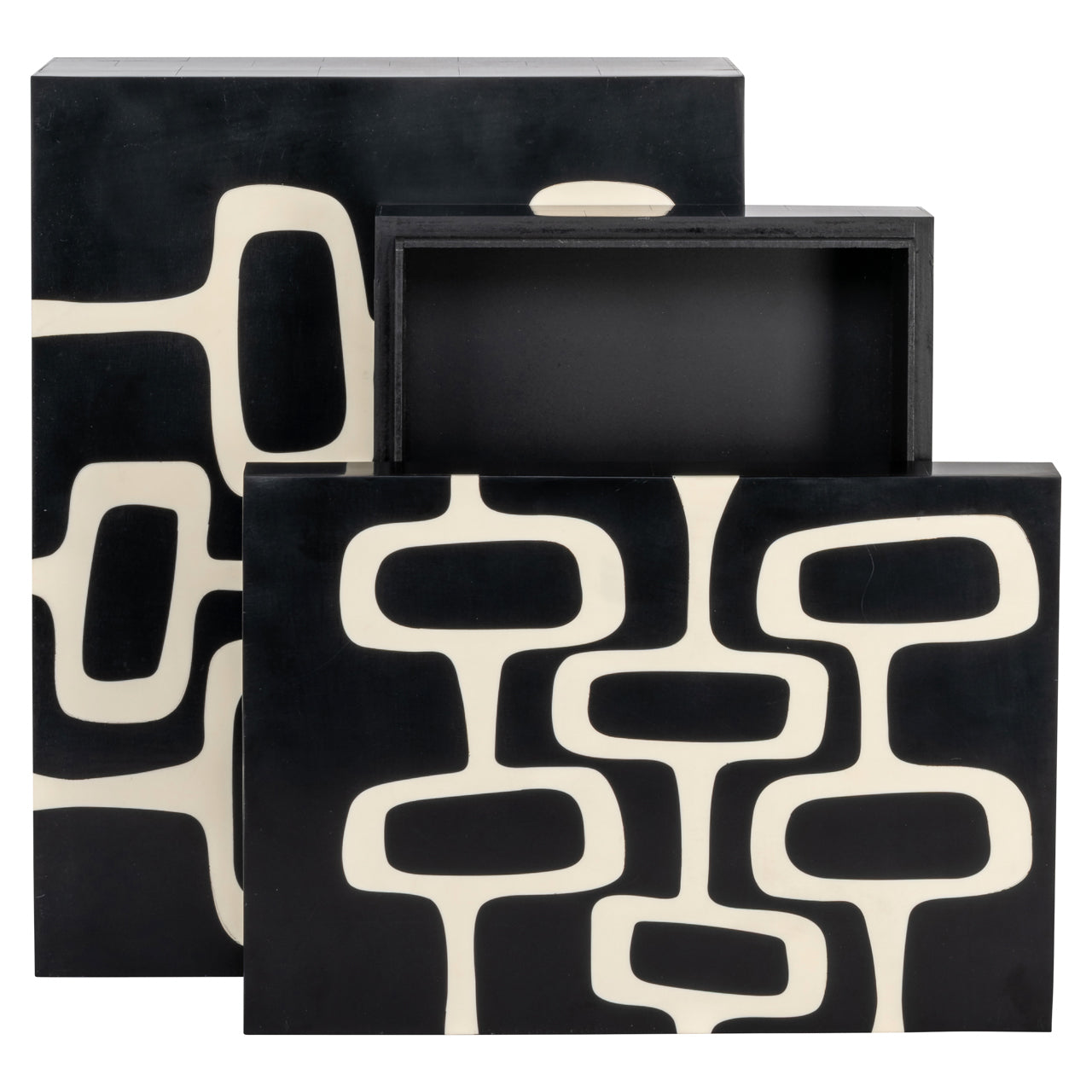 Storage box Lux black/white (Set of 2)