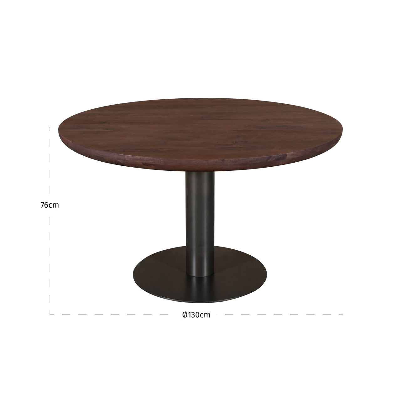 Dining table Baldwin spicebrown 130Ø