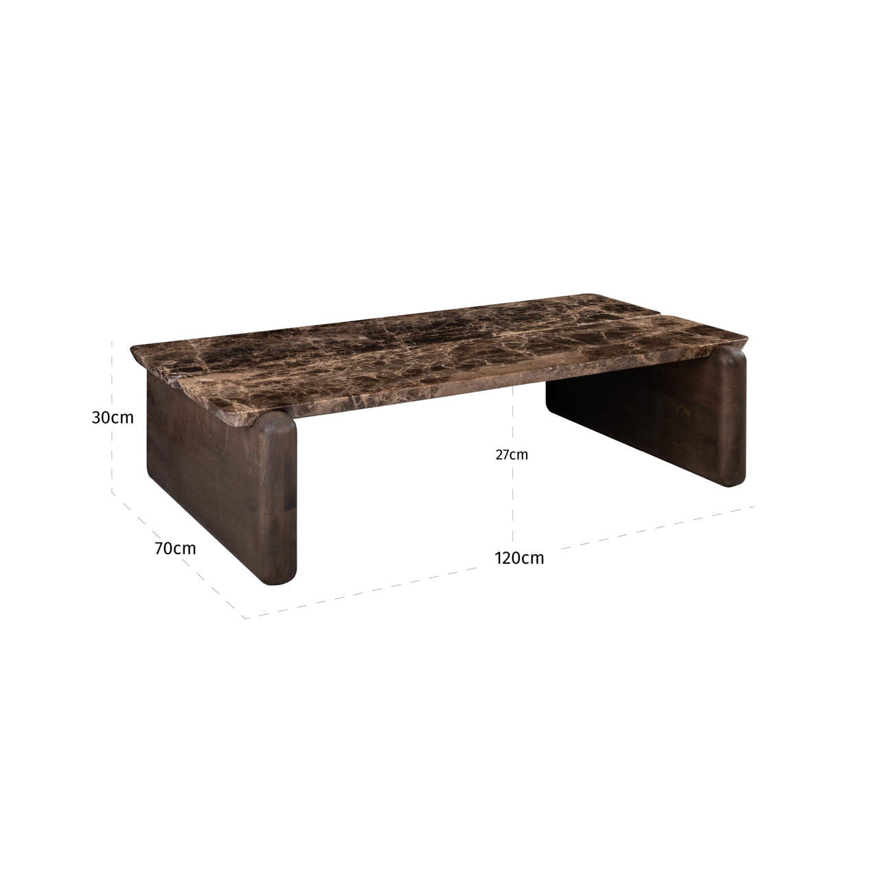 Coffee table Lagrasse dark brown