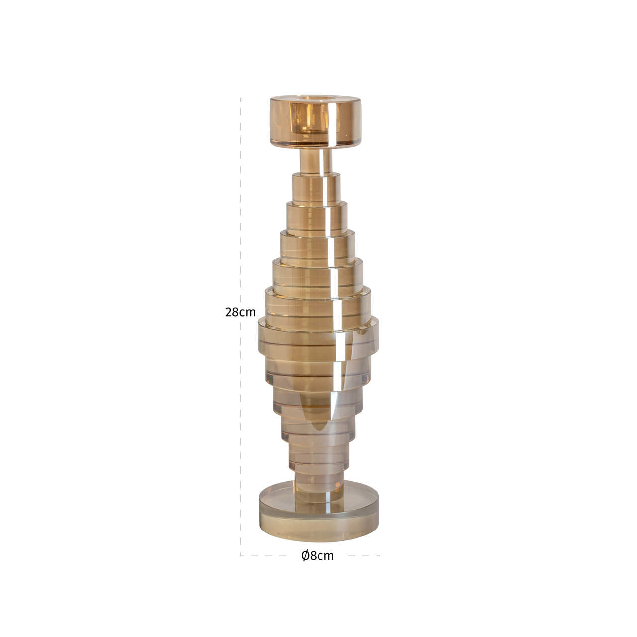 Candle holder Bryn Champagne large