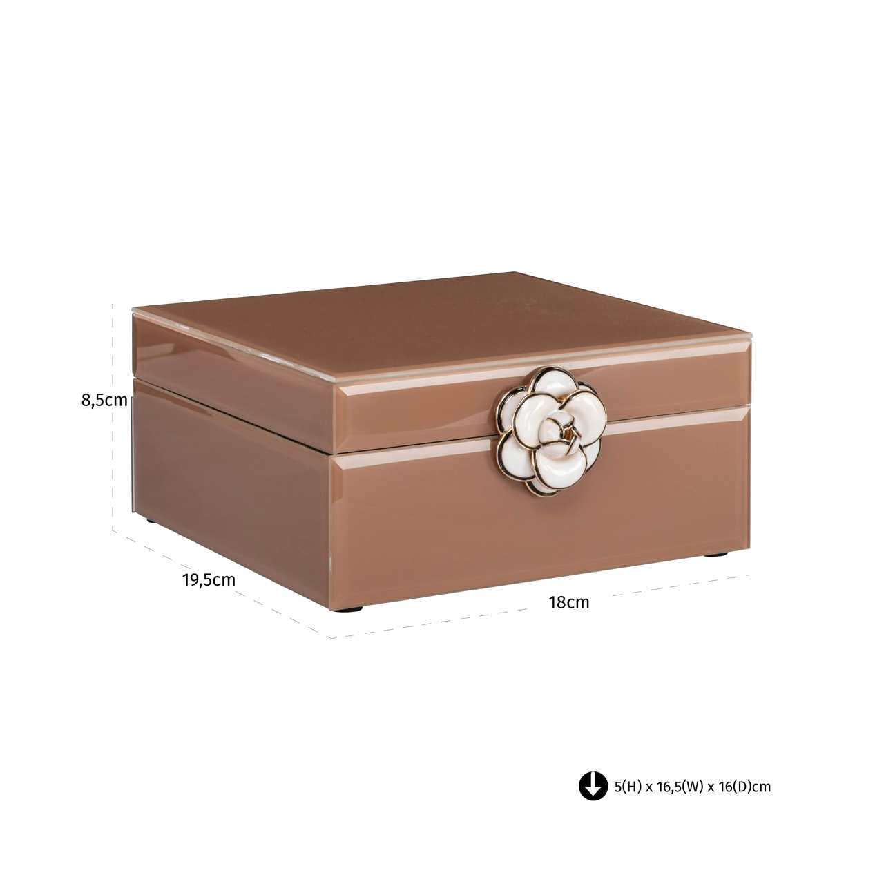 Storage box Floral brown small