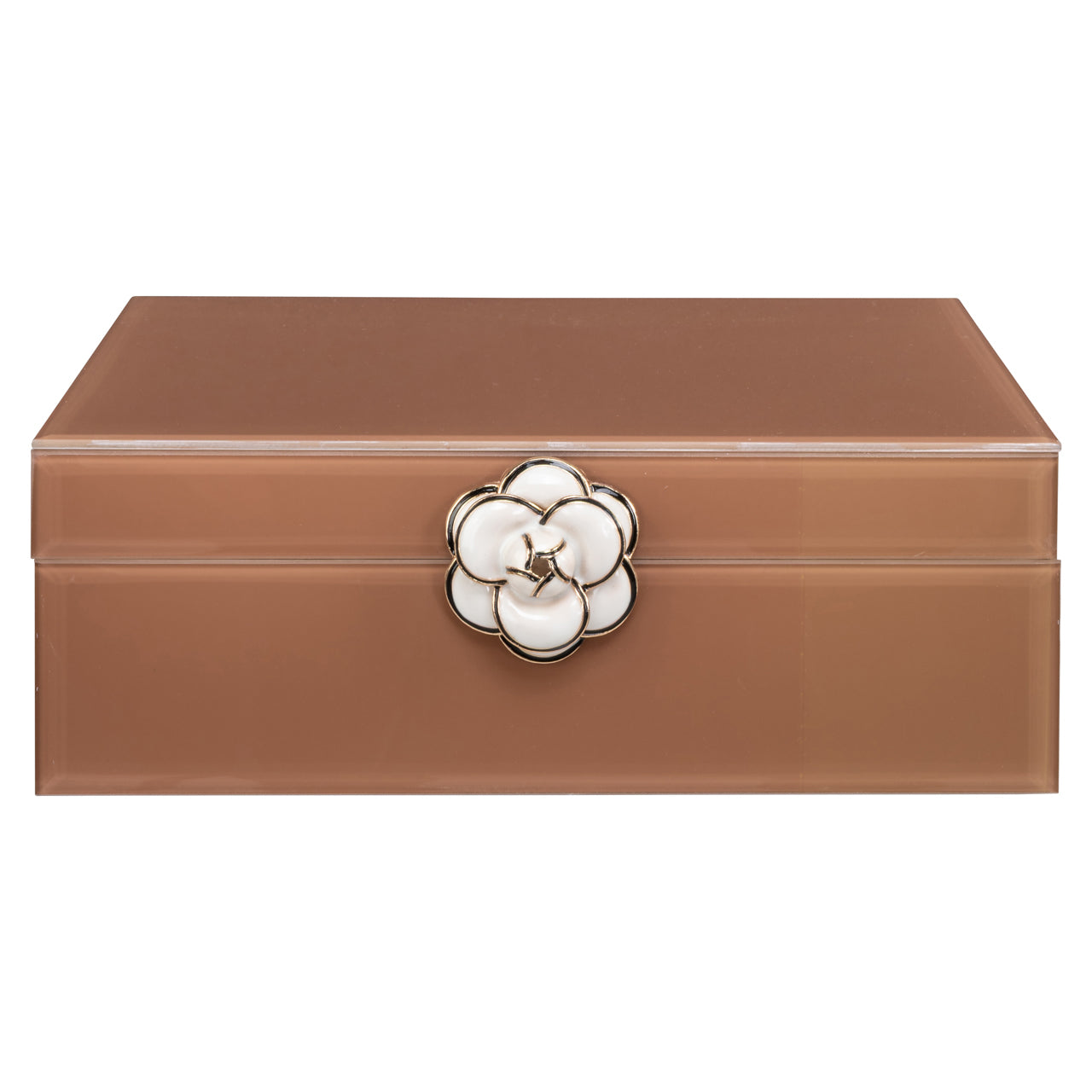 Storage box Floral brown large