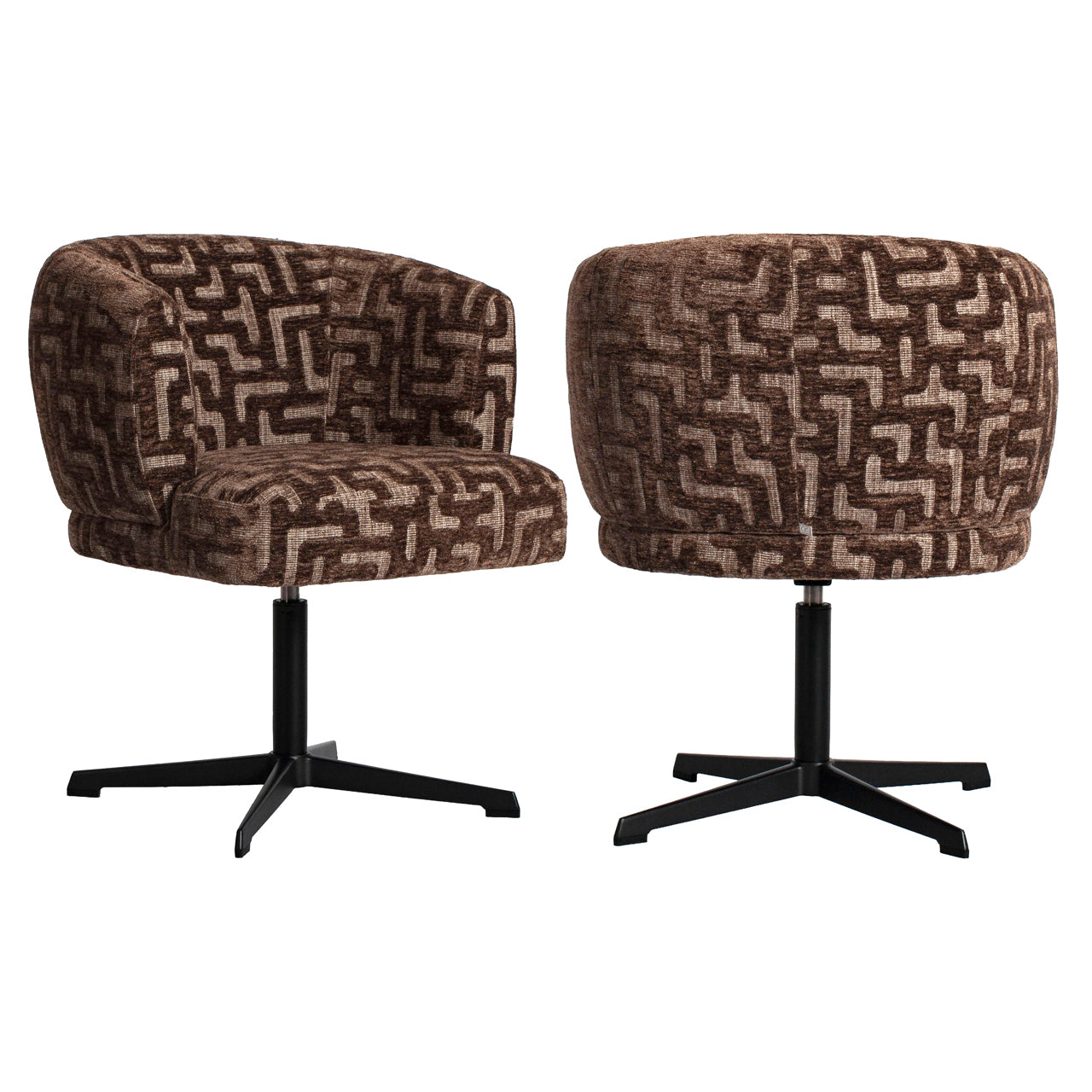 Dining chair Dinan brown labyrinth fire retardant - swivel