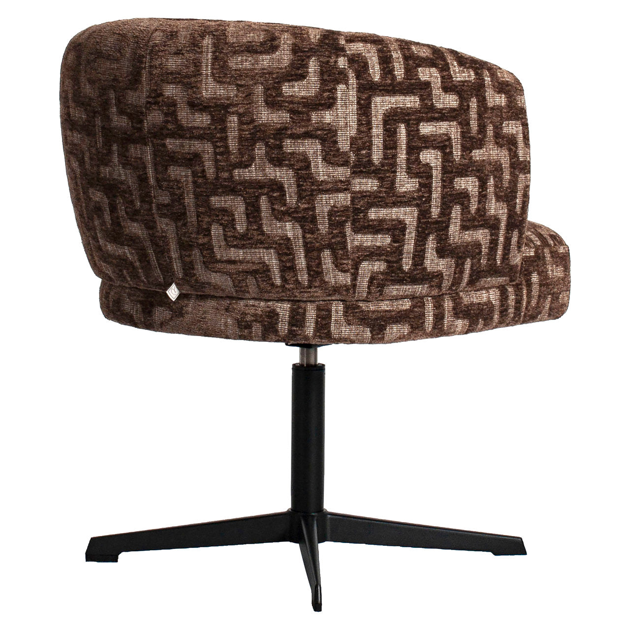 Dining chair Dinan brown labyrinth fire retardant - swivel