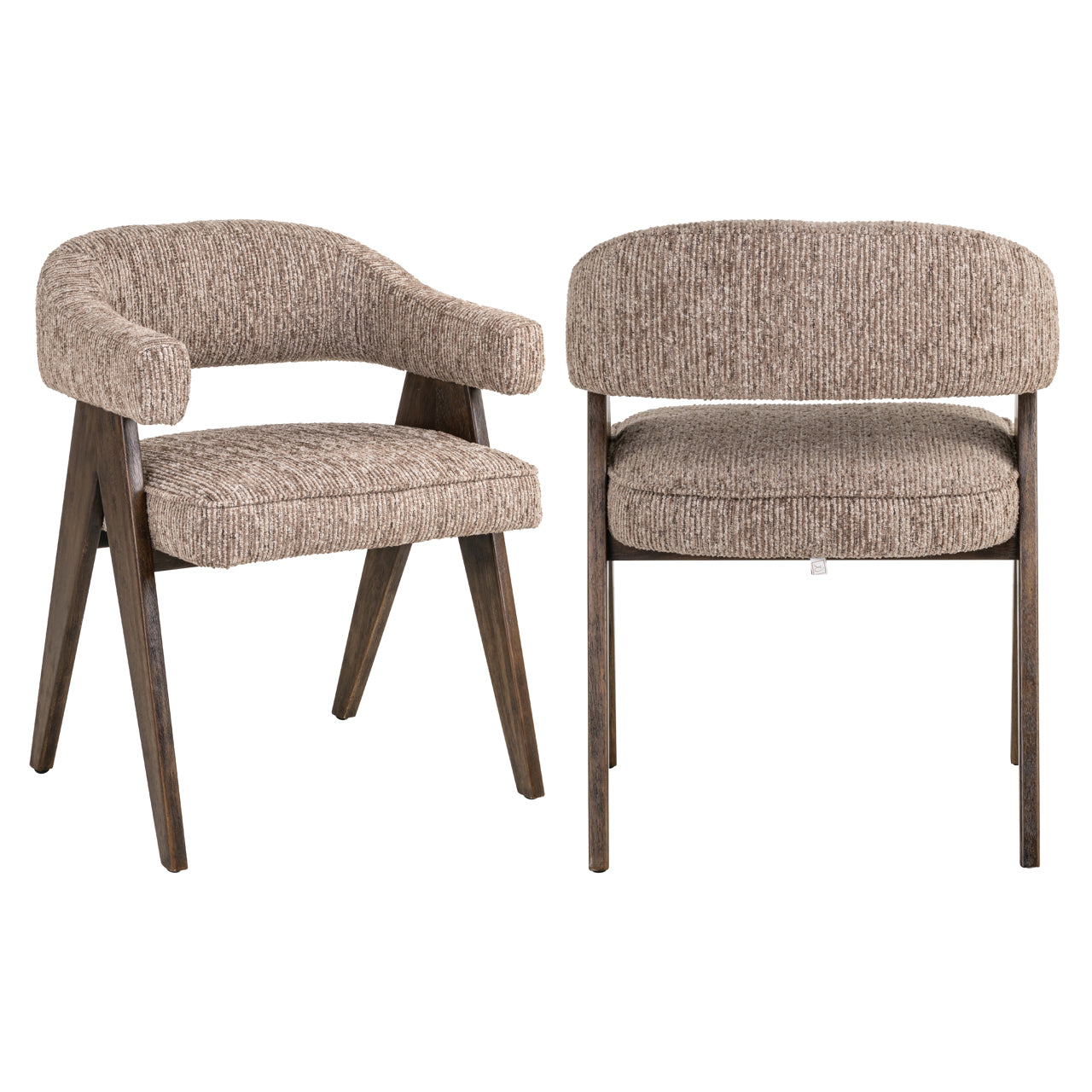 Dining chair Mori mocca linear fire retardant