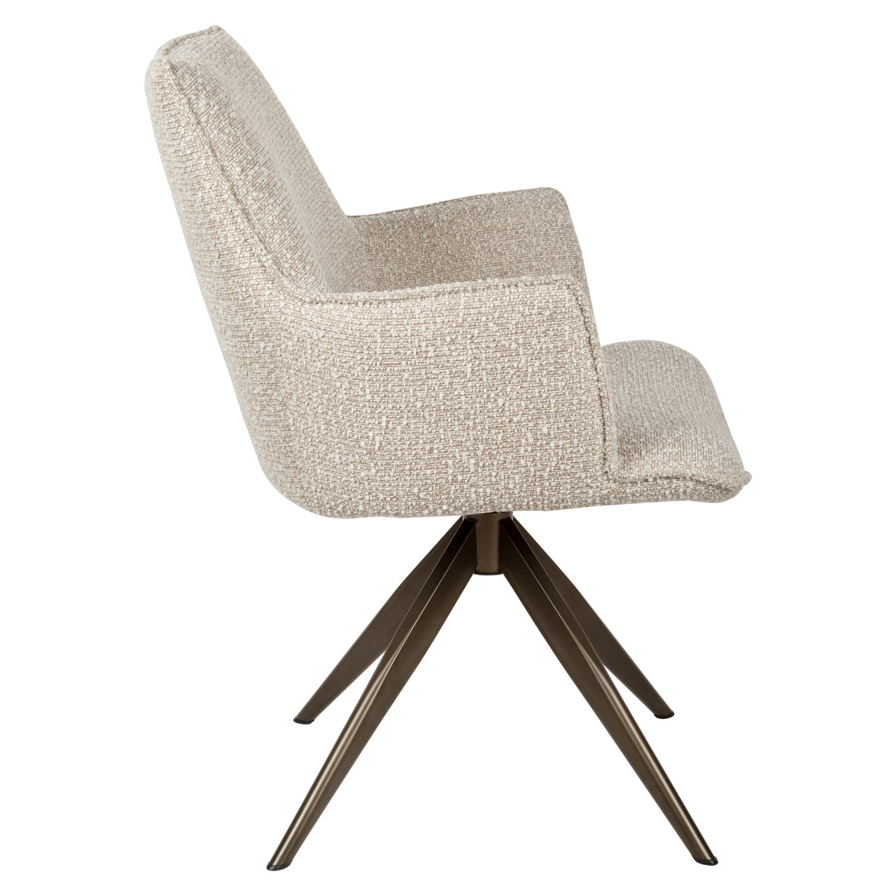 Dining chair Dakota natural chunky swivel with arm