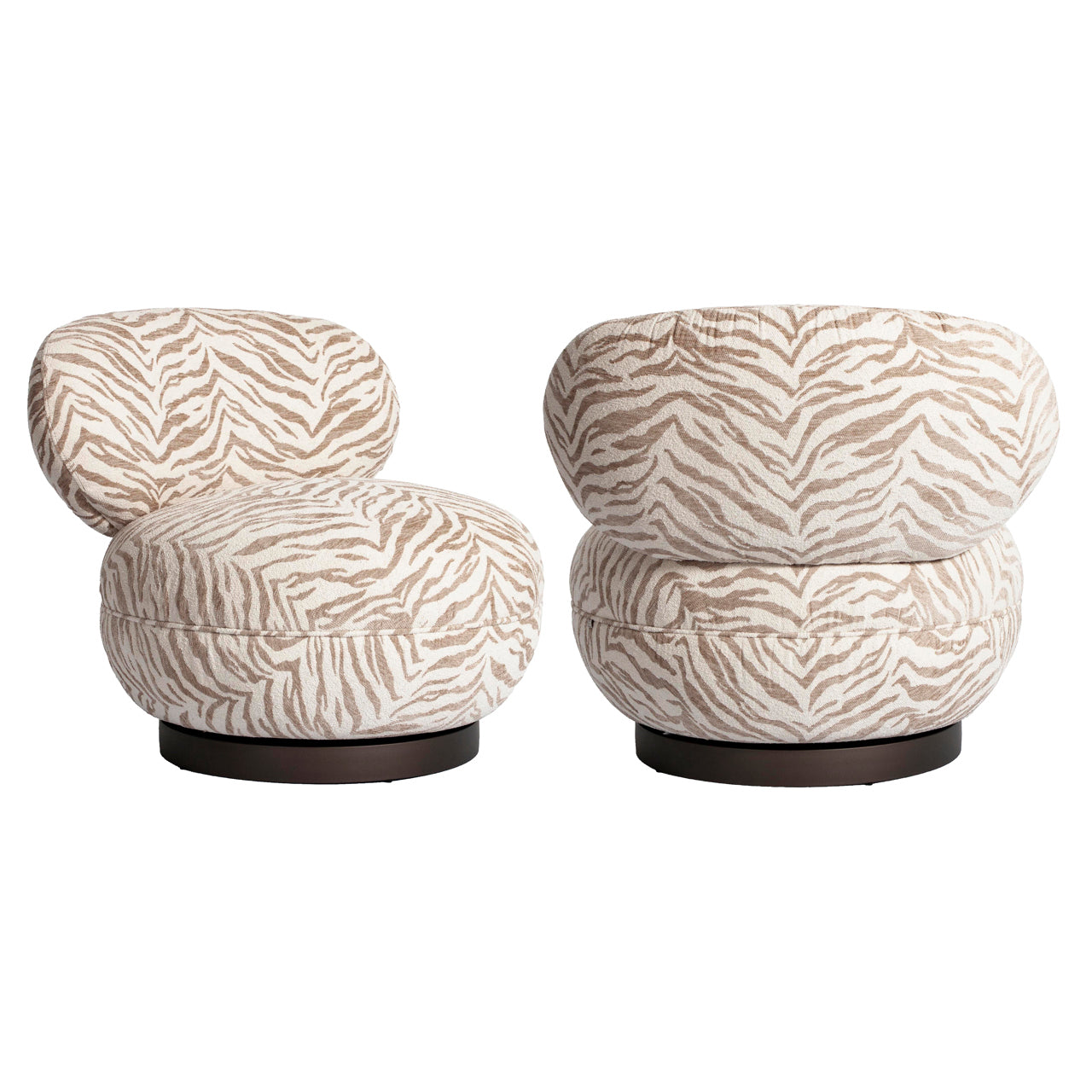 Lounge chair Jace beige tiger swivel