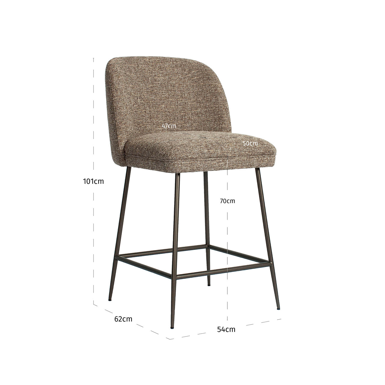 Counter stool Pullitzer brown tweed
