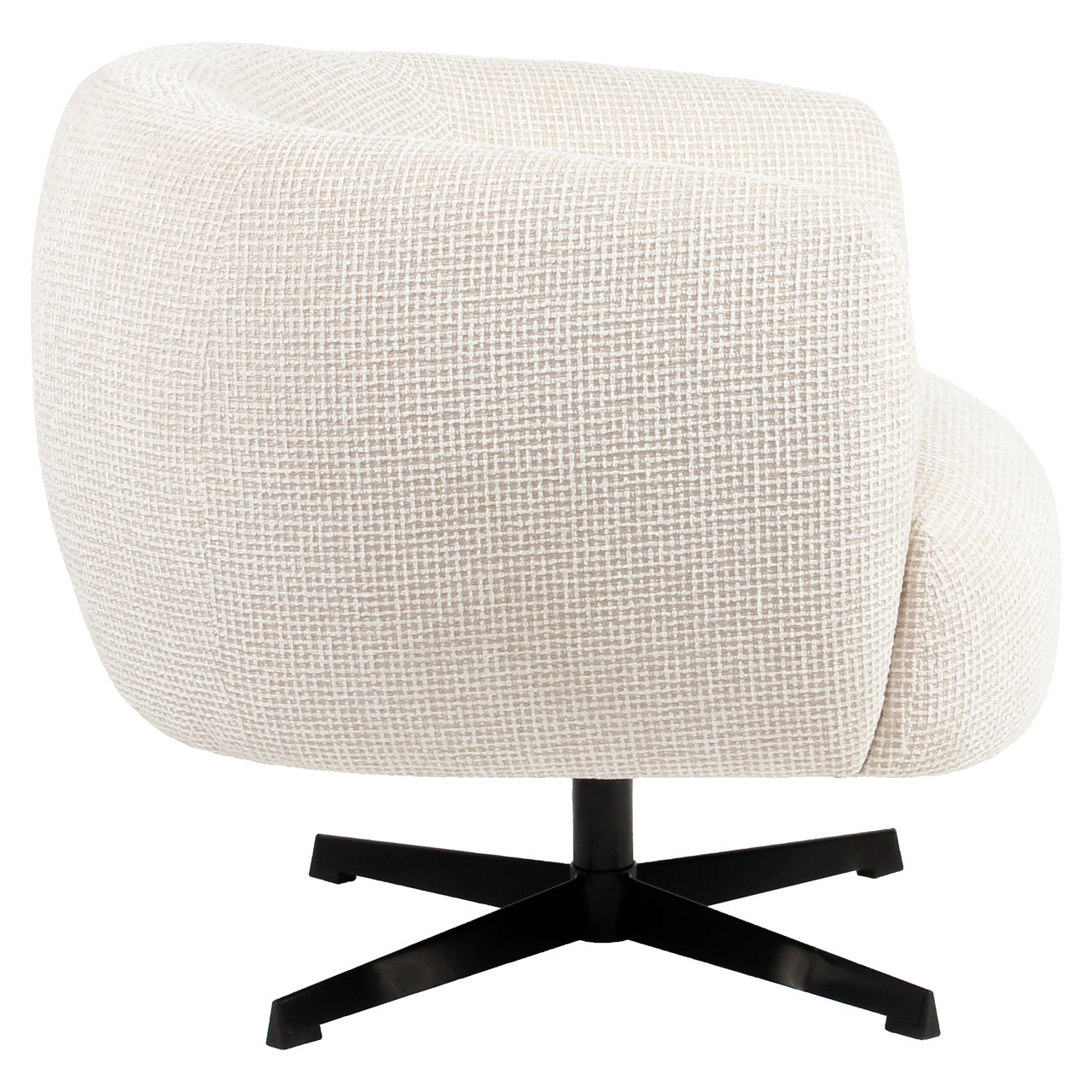 Lounge chair Estelle beige blockweave swivel