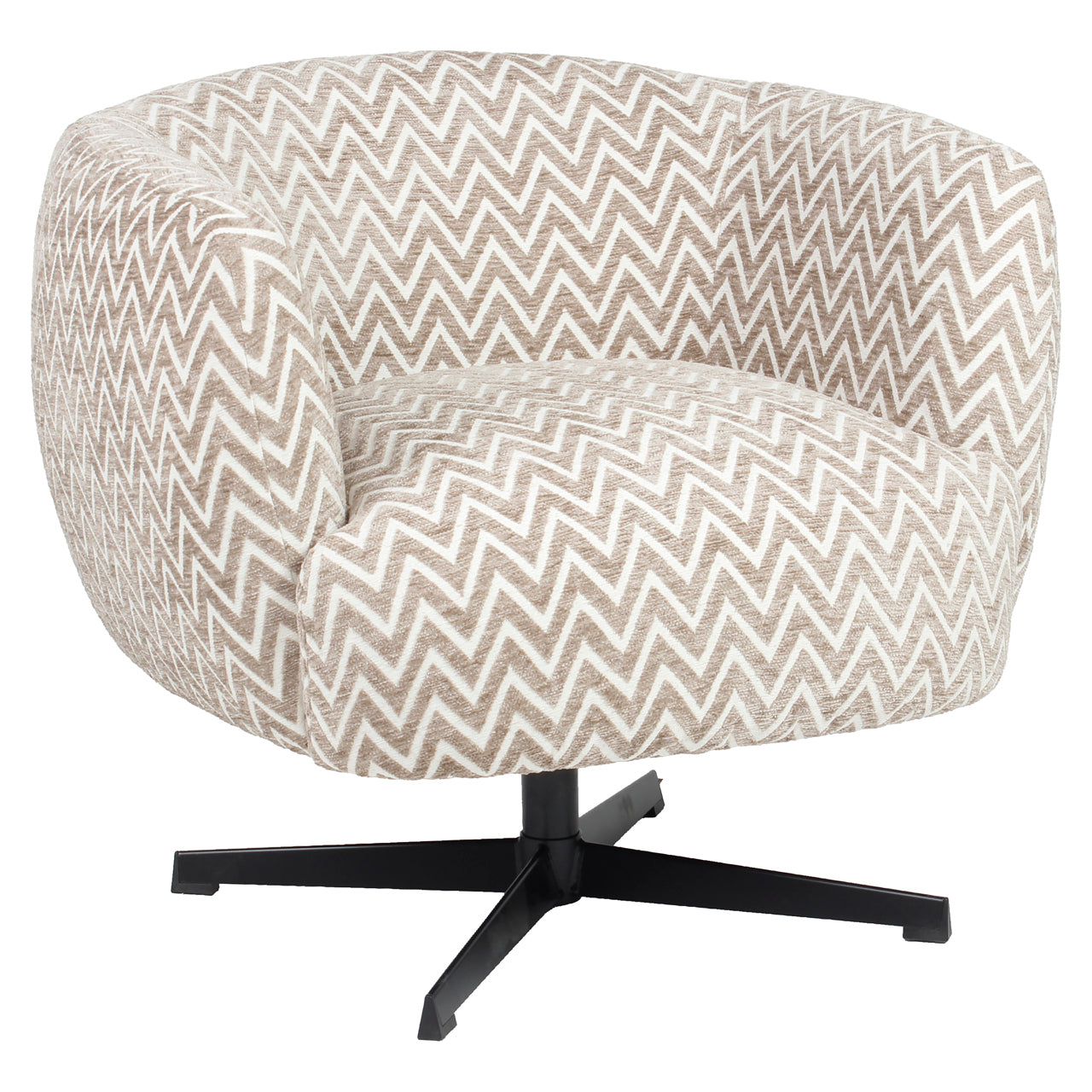 Lounge chair Estelle sand chevron swivel