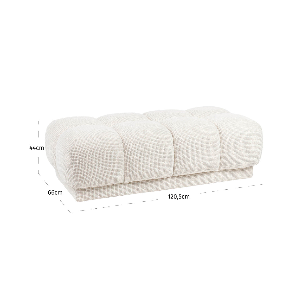 Pouffe & Footstool Noah beige blockweave