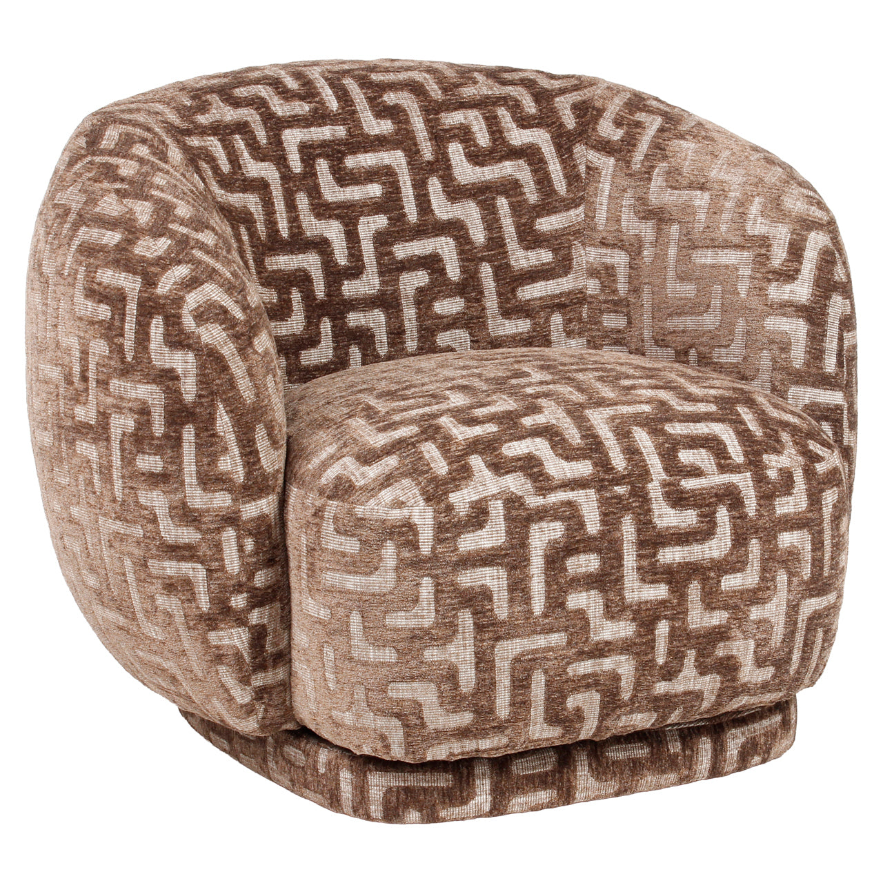 Lounge chair Negreslo brown labyrinth swivel