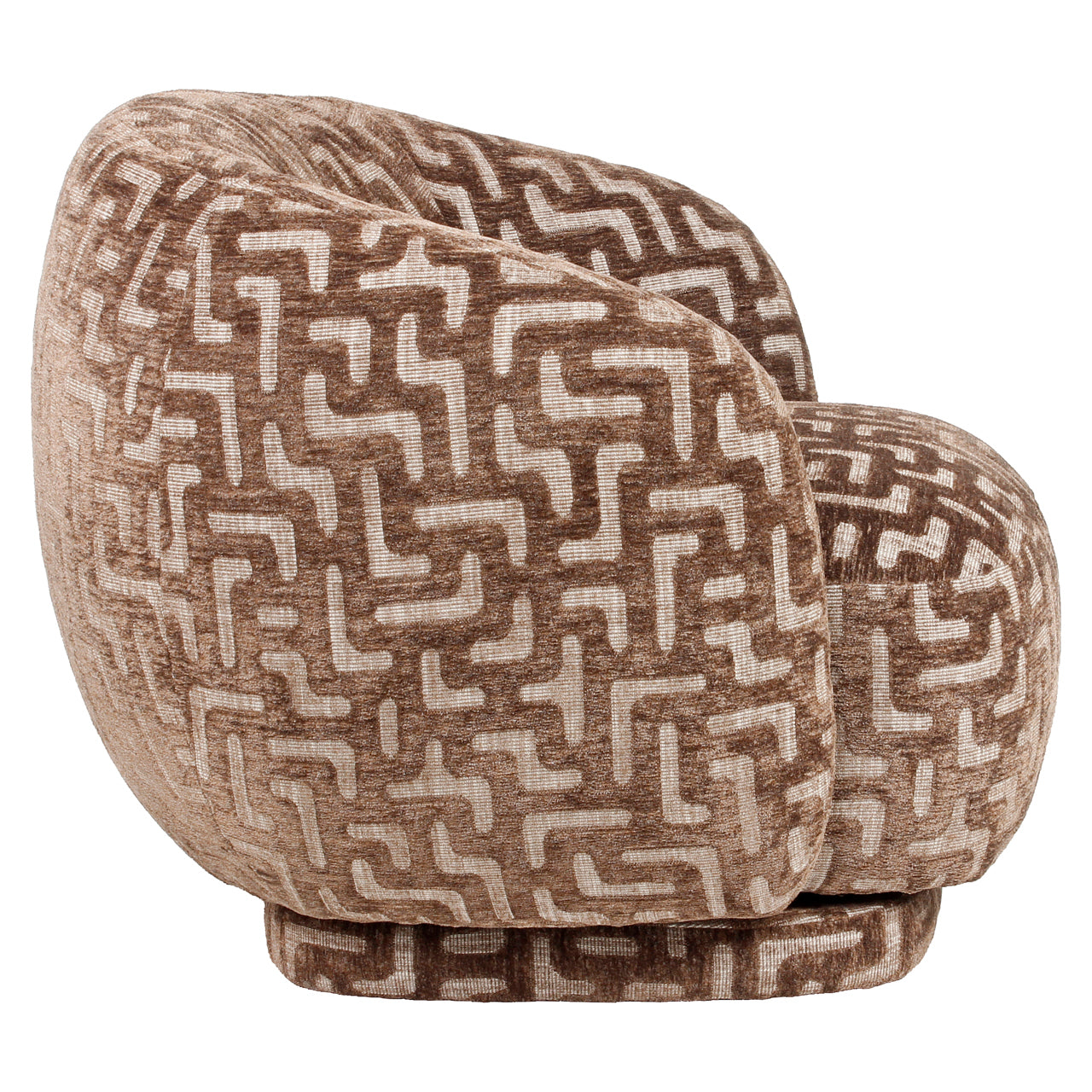 Lounge chair Negreslo brown labyrinth swivel