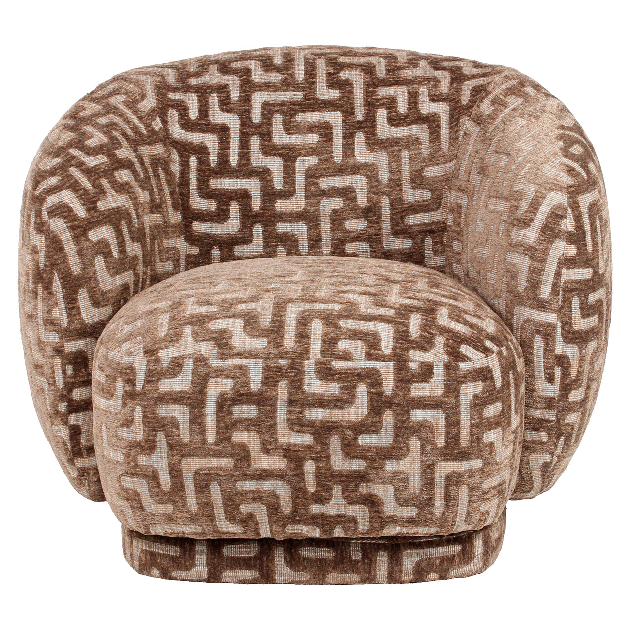 Lounge chair Negreslo brown labyrinth swivel