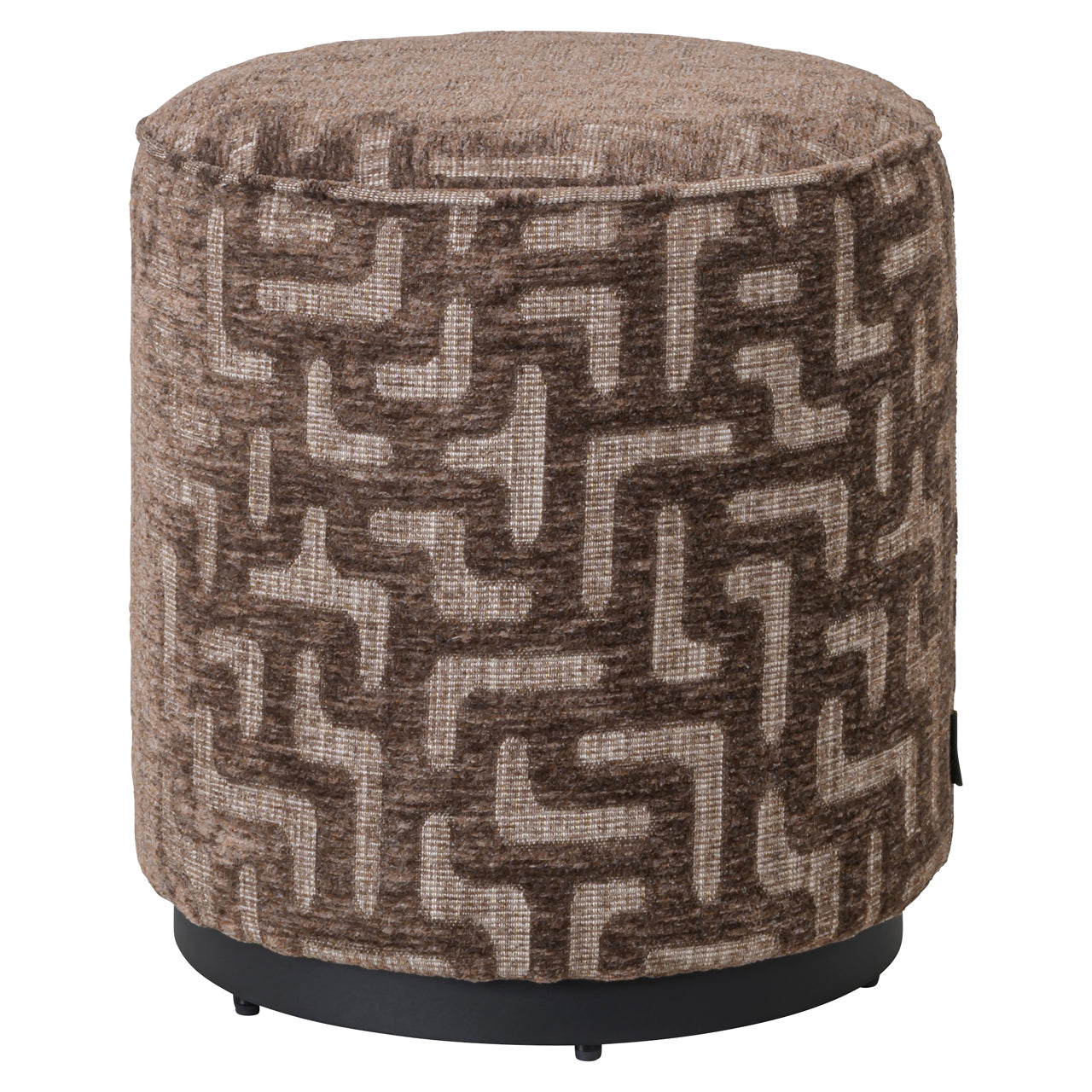 Pouffe & Footstool Lexie brown labyrinth 45Ø