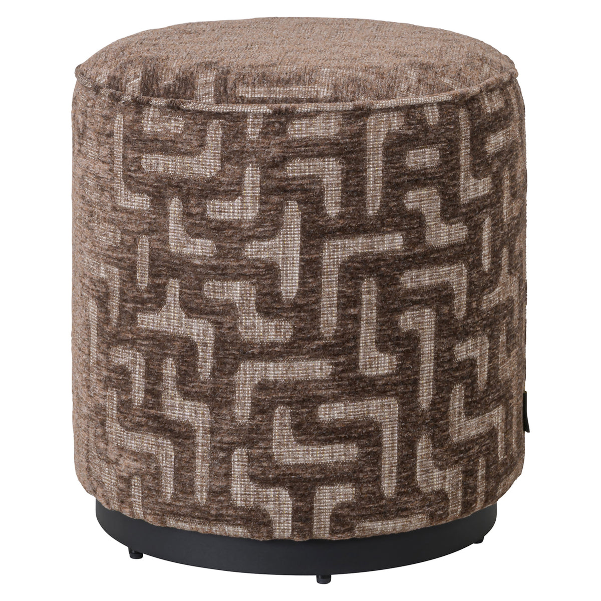 Pouffe & Footstool Lexie brown labyrinth 45Ø