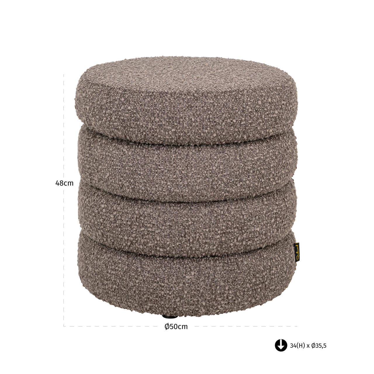 Pouffe & Footstool Adele brown chunky