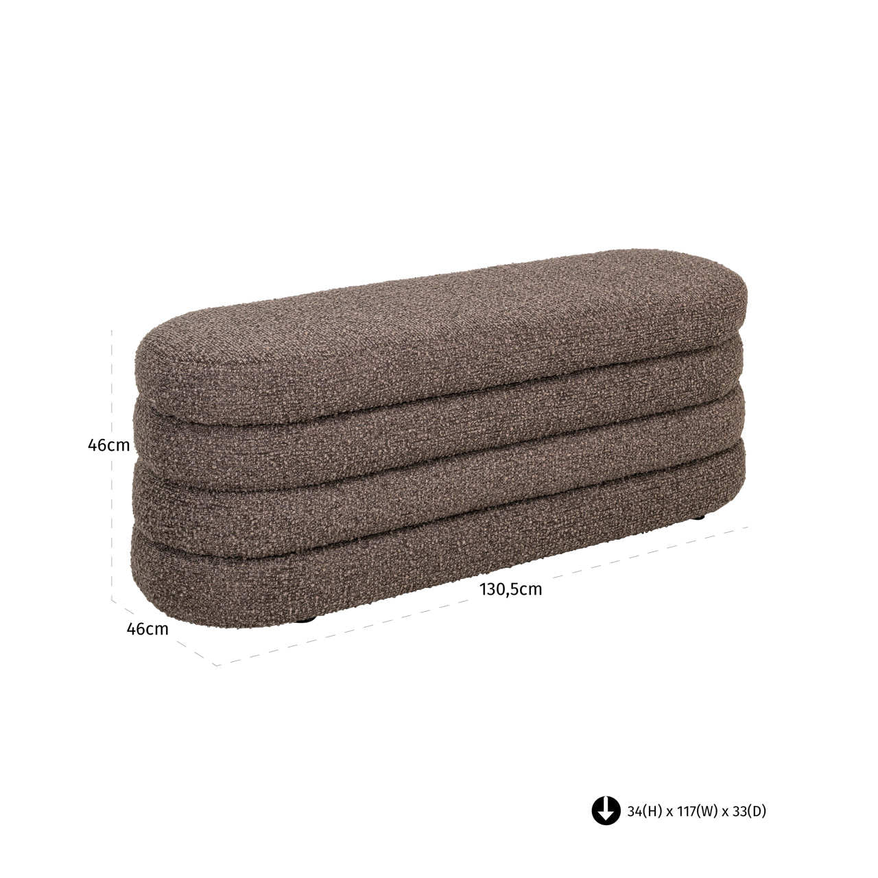 Pouffe & Footstool Camille brown chunky